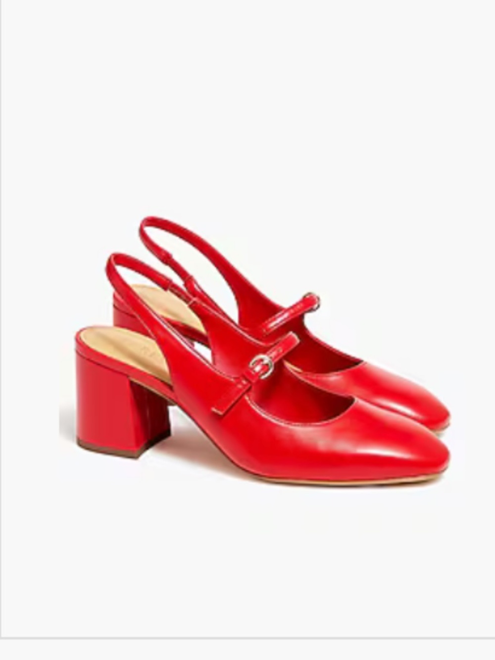 J. Crew Factory Mary Jane Slingback Heels - Red
